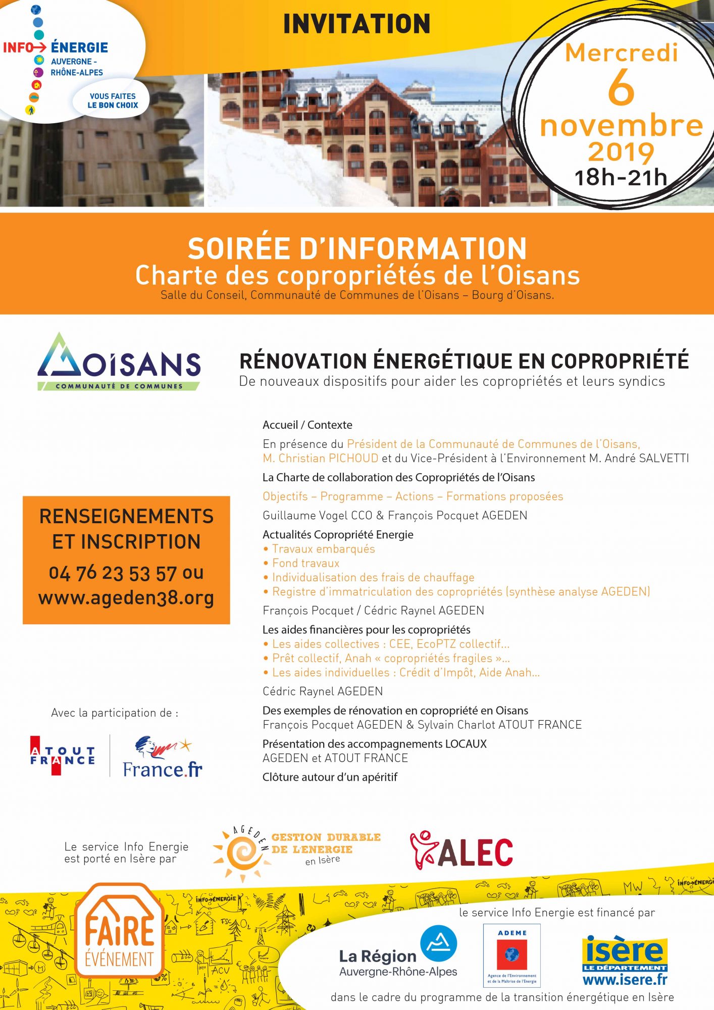 Soirée rénovation de copros en Oisans – spécial syndics avec ATOUT FRANCE