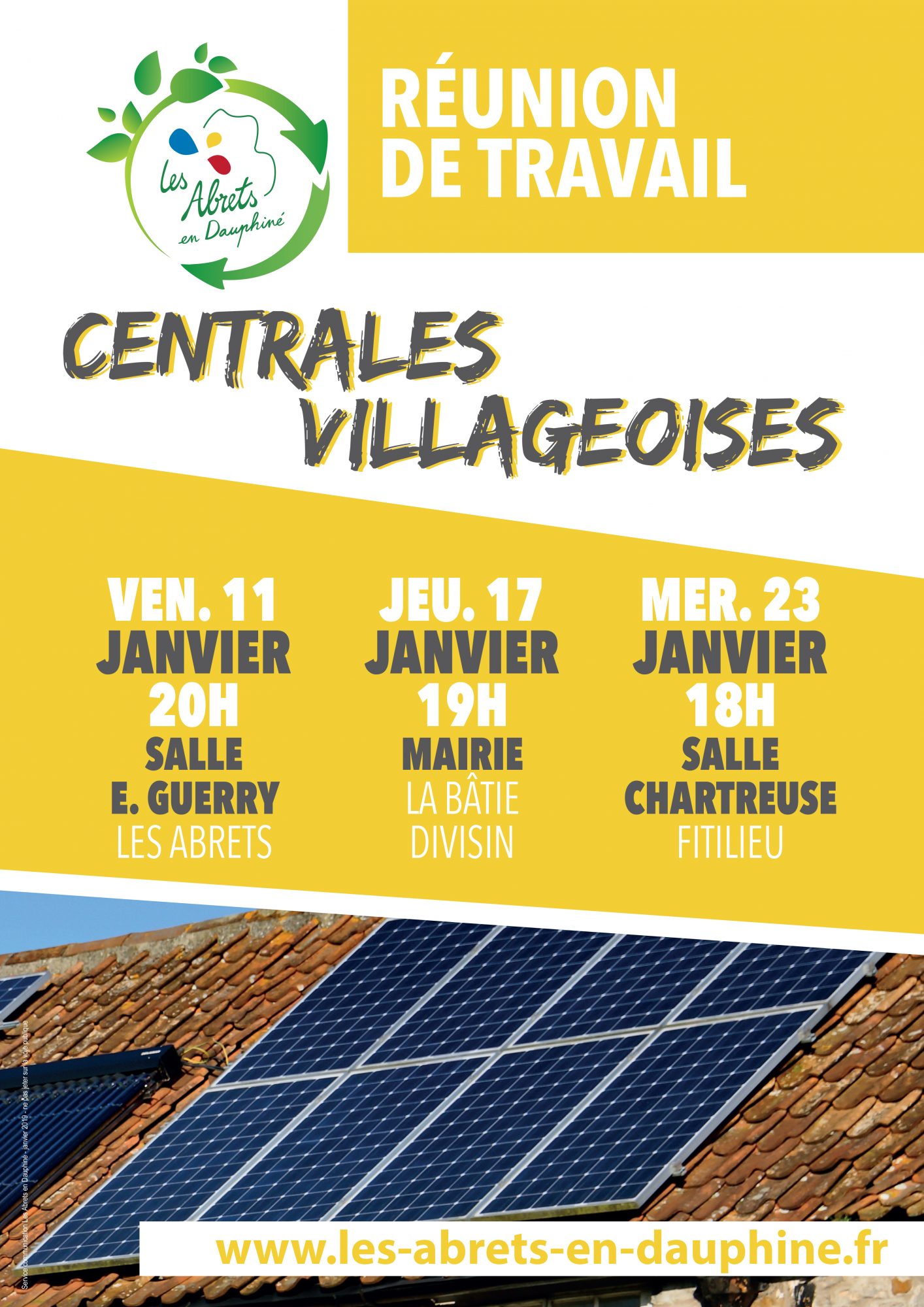 Réunions Les Abrets en Dauphiné – Centrales Villageoises le 23 janvier 2019